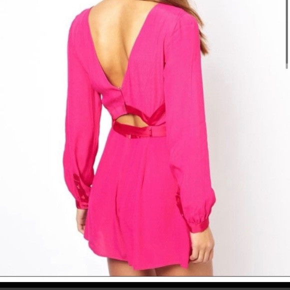Finders Keepers The Lovers Hot Pink V Neck Romper - Picture 4 of 5